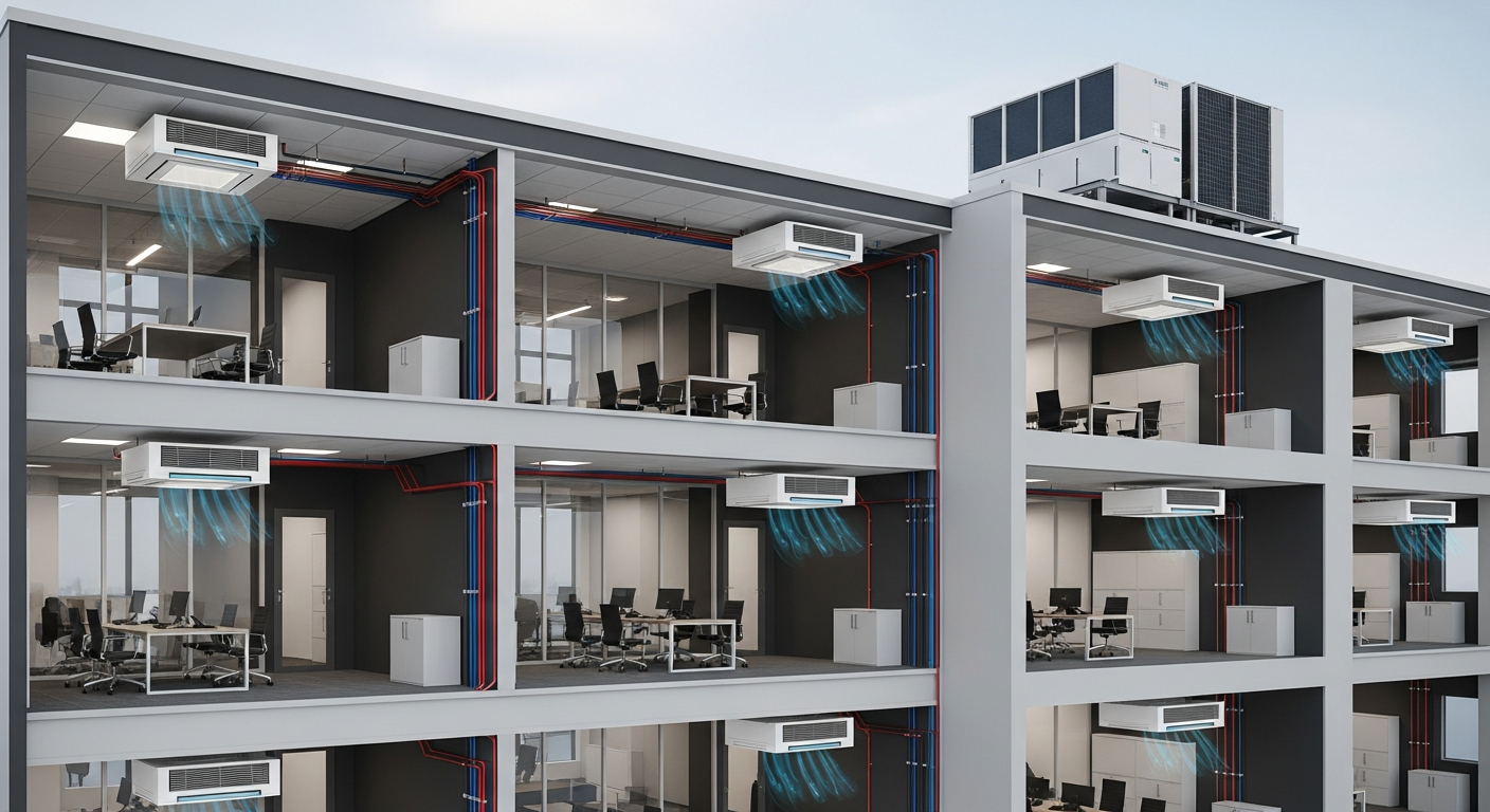 VRF klima sistemi – ticari çok bölgeli iklimlendirme